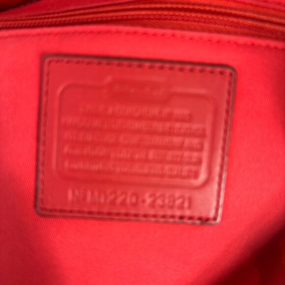 Coach Red Shoulder Tote Bag Top Zip Big Saffiano Leather + Red Wallet Set 23821 - Picture 6 of 15